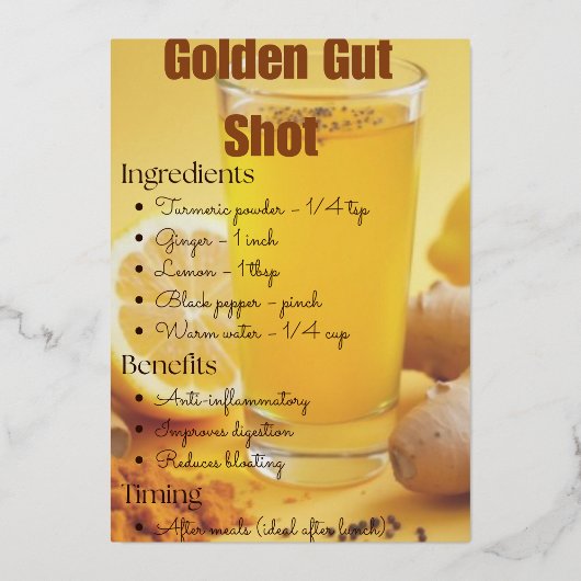 Carte de recette Golden Turmeric Detox (Recto)