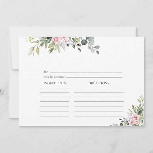 Carte de recette grand format à la verdure rose te (Dos)