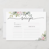Carte de recette grande en verdure rose tendre (Devant)