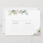 Carte de recette grande en verdure rose tendre (Dos)