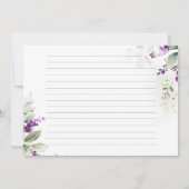 Carte de recette grande lilac pourpre de verdure  (Dos)