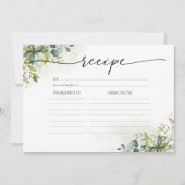 Carte de recette grande pour douche de mariée verd (Devant)