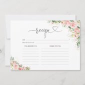 Carte de recette grande rose doré rose (Devant)