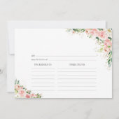 Carte de recette grande rose doré rose (Dos)