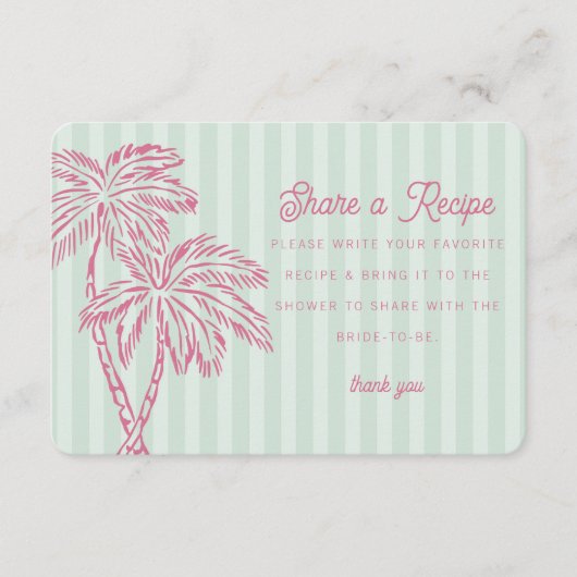 Carte de recette Green Palm Springs Pastel Beach (Devant)