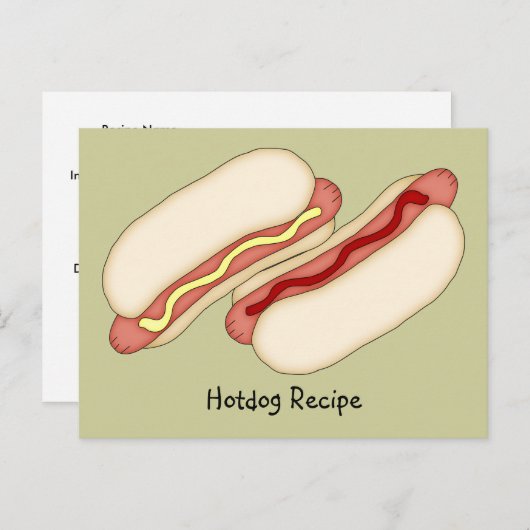Carte de recette Hotdog (Devant / Derrière)