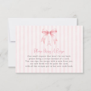 Carte de recette incluse avec un nœud rose parisie