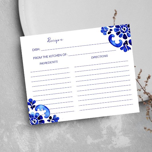 Carte de recette italienne à thème Amalfi Méditerr