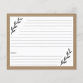 Carte de recette Kraft & Rustic Fête des mariées (Dos)