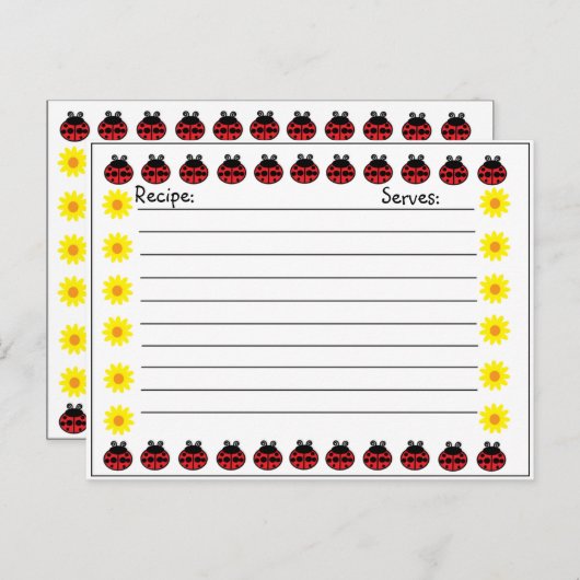 Carte de recette Ladybug (Devant / Derrière)