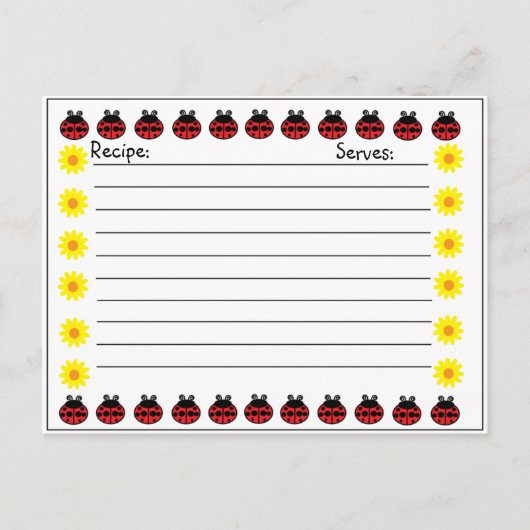 Carte de recette Ladybug (Devant)