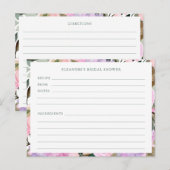 Carte de recette Lavender Rose Floral Aquarelle Do (Devant / Derrière)