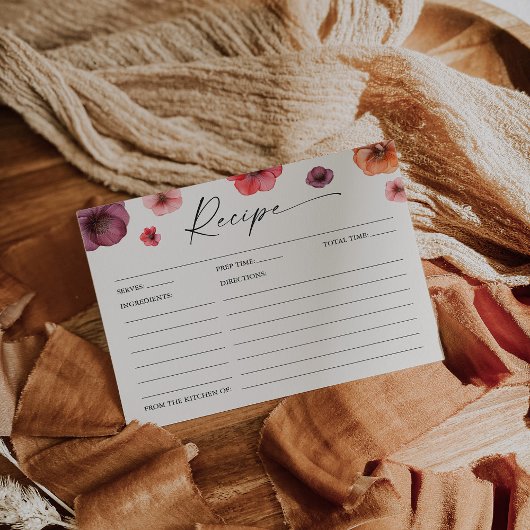 Carte de recette Love In Bloom Fête des mariées