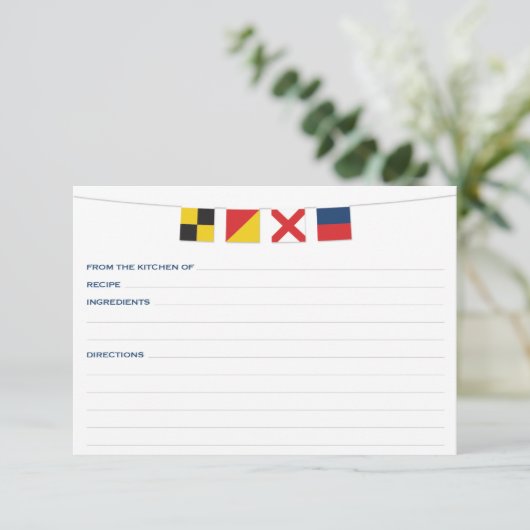 Carte de recette LOVE Nautical Flags 3 (Debout devant)