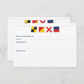 Carte de recette LOVE Nautical Flags 3 (Devant / Derrière)