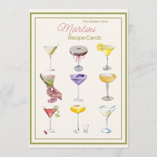 Carte de recette Lychee Martini modifiable (Dos)