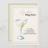 Carte de recette Lychee Martini modifiable (Devant / Derrière)