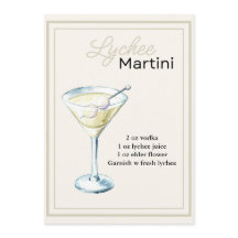 Carte de recette Lychee Martini modifiable