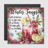 Carte de recette magnétique Sangria d'hiver (Devant / Derrière)