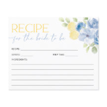 Carte de recette Main Squeeze Bleu Citron Mariage