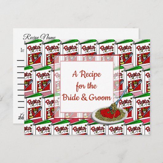 Carte de recette mariage (Devant / Derrière)