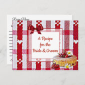 Carte de recette Mariage à nappes rouges (Devant / Derrière)