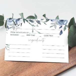 Carte de recette Mariage aux fleurs bleues poussié