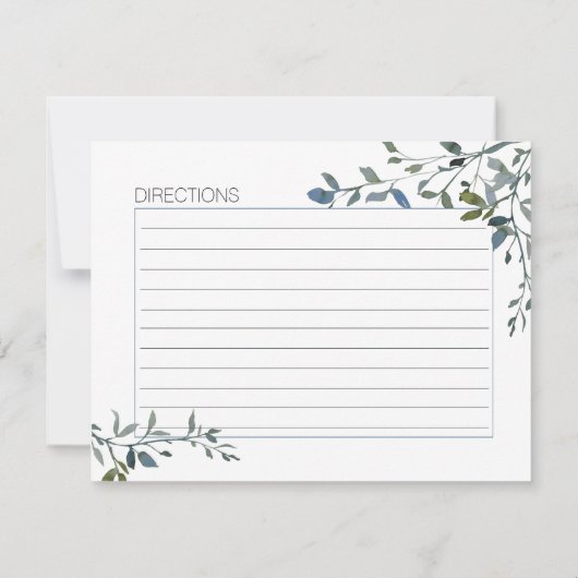 Carte de recette Mariage fleuri vert argent Sage (Dos)