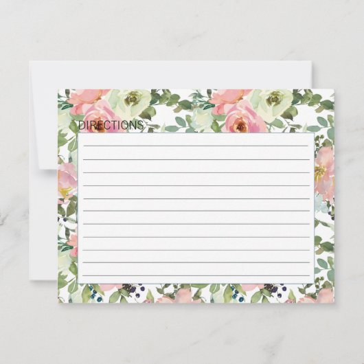 Carte de recette Mariage floral Eggshell et Blush (Dos)