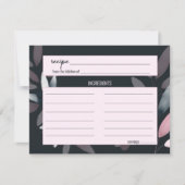 Carte de recette Mariage floral souple Elegant Mar (Devant)