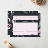 Carte de recette Mariage floral souple Elegant Mar (Devant/Arrière en situation)