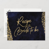 Carte de recette Marine Blue Watercolor & Gold Bri (Devant / Derrière)