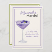 Carte de recette Martini Lavender modifiable (Devant / Derrière)