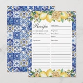 Carte de recette méditerranéenne au citron chic po (Devant / Derrière)