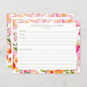 Carte de recette mignonne moderne rose orange Fleu (Devant / Derrière)