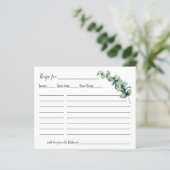 Carte de recette minimaliste Eucalyptus Greenery (Debout devant)