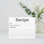 Carte de recette moderne (Debout devant)