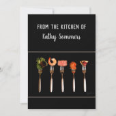 Carte de recette moderne Forks noirs / Cuisine (Devant)