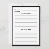 Carte de recette moderne Forks noirs / Cuisine (Dos)