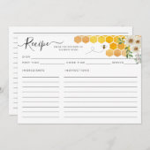 Carte de recette moderne Honeypeb Bumblebee Yellow (Devant / Derrière)