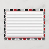 Carte de recette moderne rouge gris foncé Cercles (Dos)