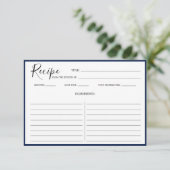 Carte de recette moderne simple bleu marine (Debout devant)