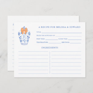 Carte de recette Monogramme Fête des mariées Autom