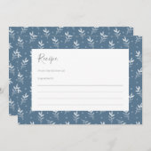 Carte de recette Motif Feuilles et points d'aquare (Devant / Derrière)