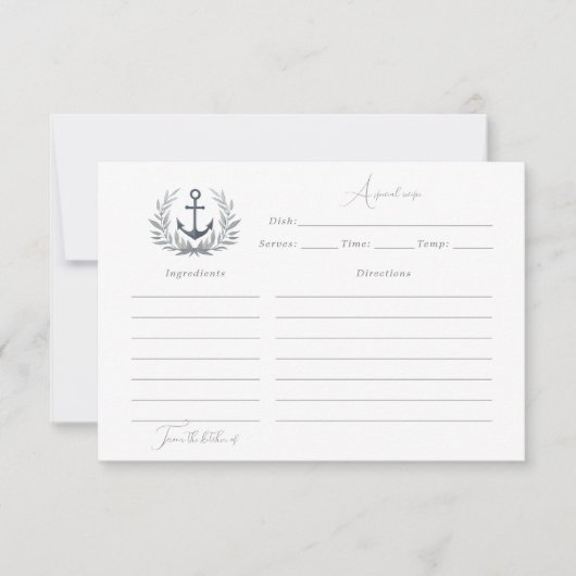 Carte de recette nautique (Devant)