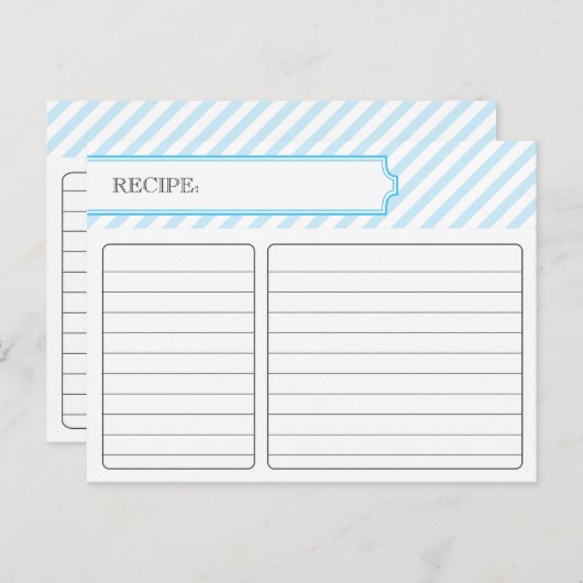 Carte de recette nuptiale - bleu (Devant / Derrière)