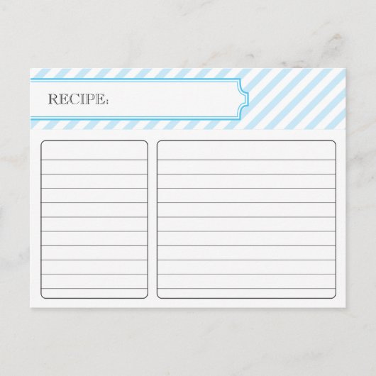 Carte de recette nuptiale - bleu (Devant)