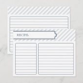 Carte de recette nuptiale | Bleu de paon (Devant / Derrière)