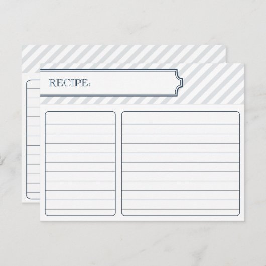 Carte de recette nuptiale | Bleu de paon (Devant / Derrière)