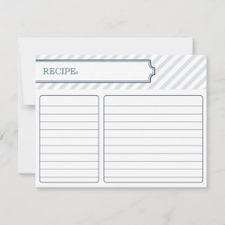 Carte de recette nuptiale | Bleu de paon